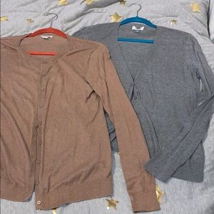 Tan and grey sweaters from old navy